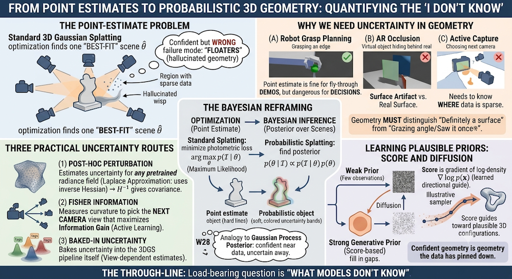 When Gaussians Get Uncertain: Probabilistic 3D Reconstruction